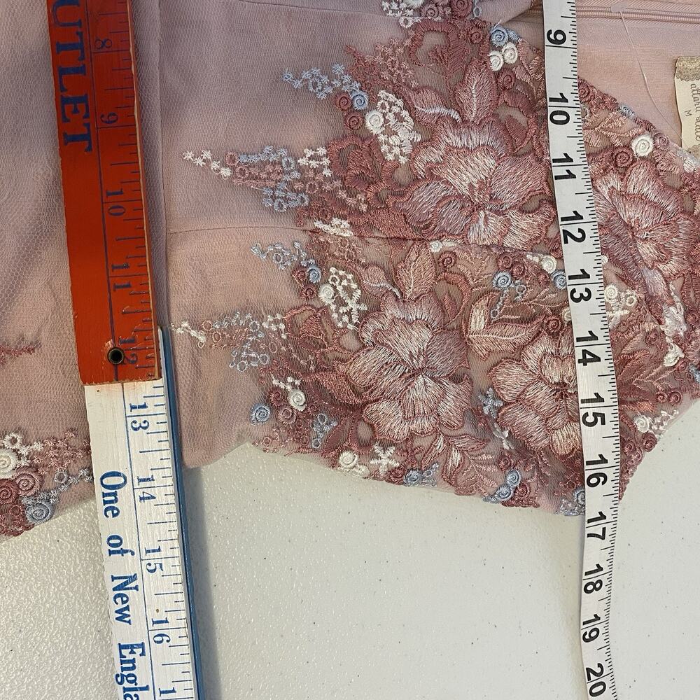 Altar'd State Maxi Dress M Sheer Pink Lace Floral Fairy Cottagecore Formal Party - Picture 2 of 11